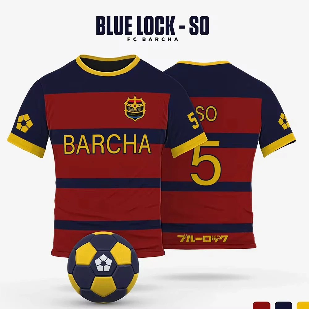 Anime Japanese Blue Lock Isagi Yoichi Football Jersey T-shirt Cosplay Hyoma Chigiri Meguru Bachira Tee Original Children Clothes