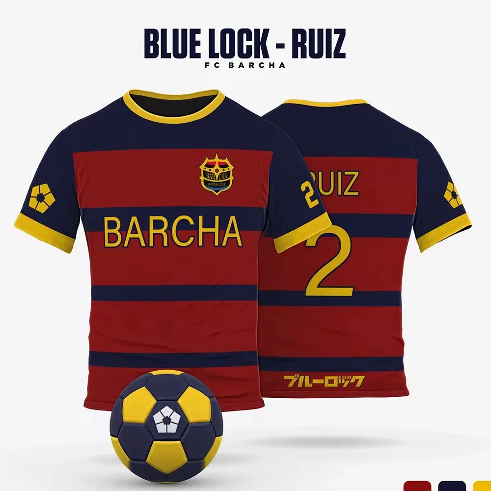 Anime Japanese Blue Lock Isagi Yoichi Football Jersey T-shirt Cosplay Hyoma Chigiri Meguru Bachira Tee Original Children Clothes