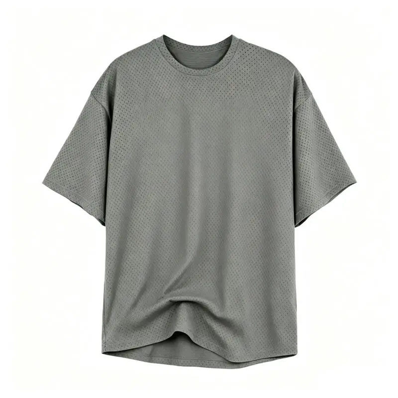 Oversized Loose Men's Casual Sport T-Shirt Gym Bodybuilding Fitness Short Sleeve Shirt Summer Mesh Quick Dry Breathable Clothing