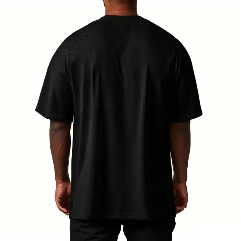 Oversized Loose Men's Casual Sport T-Shirt Gym Bodybuilding Fitness Short Sleeve Shirt Summer Mesh Quick Dry Breathable Clothing