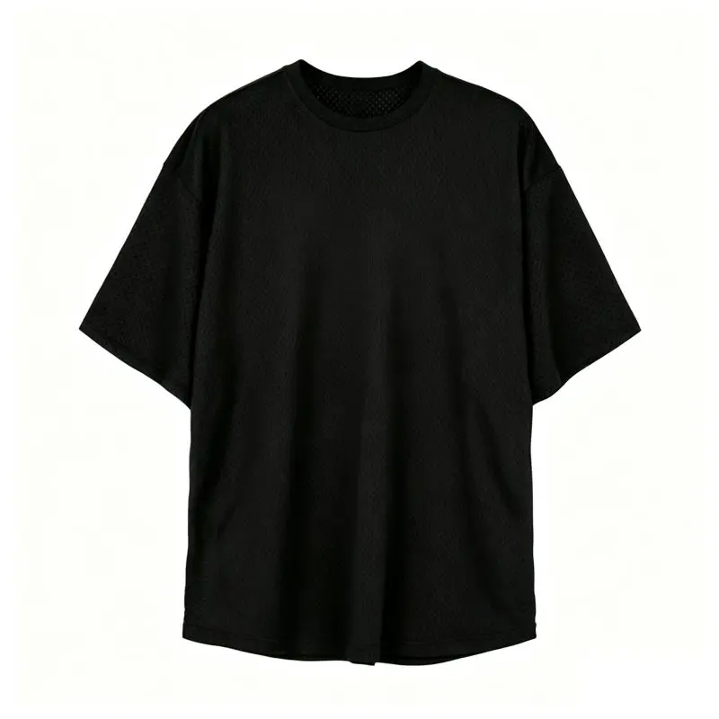 Oversized Loose Men's Casual Sport T-Shirt Gym Bodybuilding Fitness Short Sleeve Shirt Summer Mesh Quick Dry Breathable Clothing