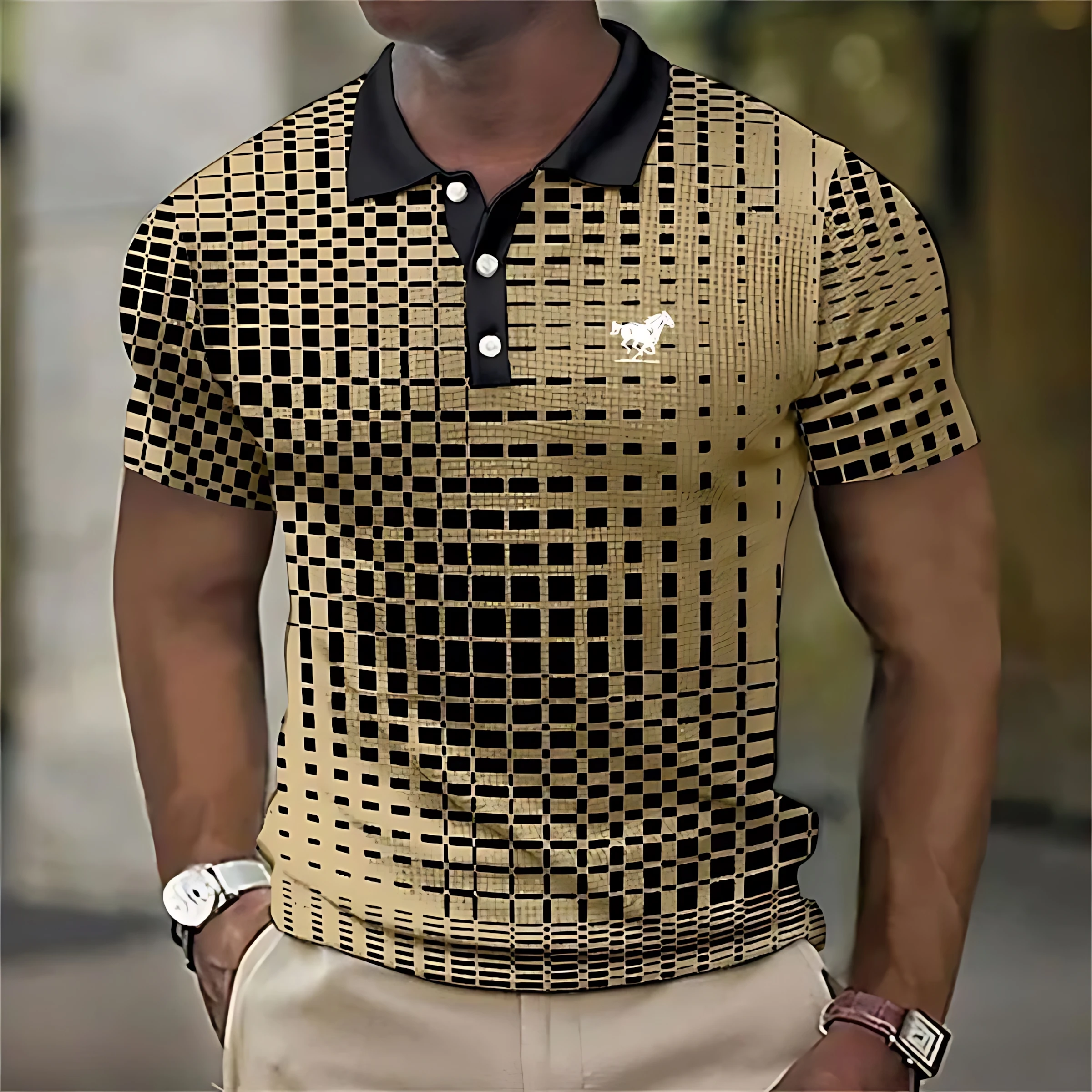 The 2025 Summer New Men's POLO Shirt Is Breathable Sweat-Absorbent Casual and Fashionable with 3D Printed Men's T-Shirt