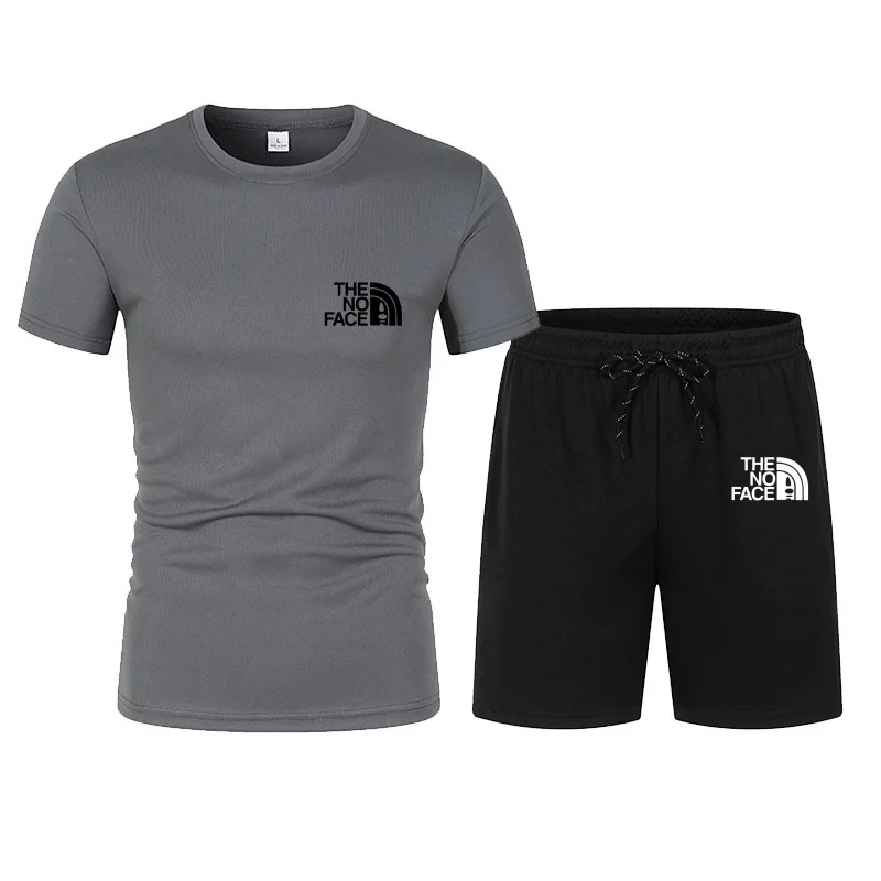 Summer Fashion Trend Casual Sports Two-Piece Set Trendy Men's Short-Sleeved T-Shirt+Shorts Set