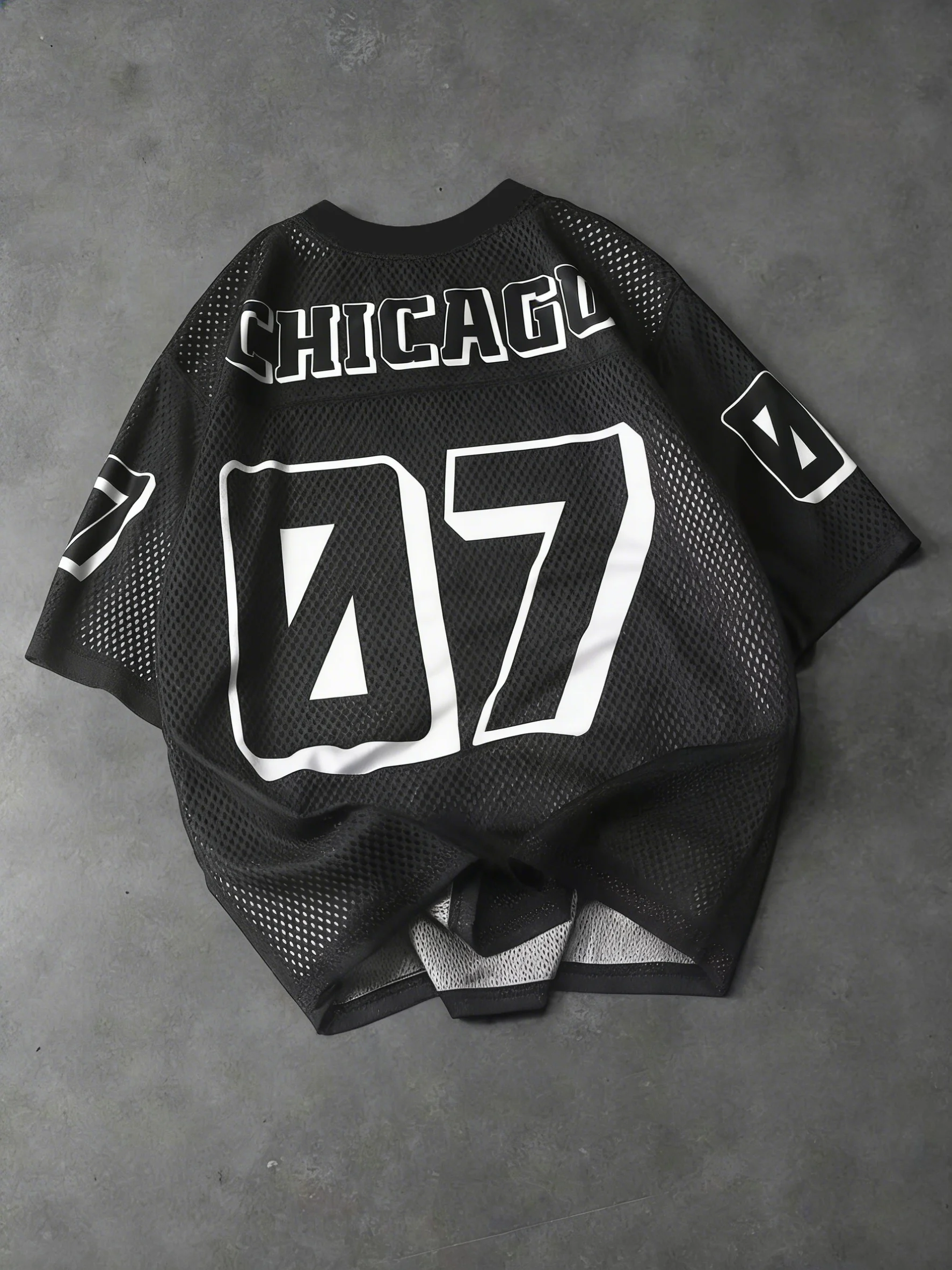 Men's Hip Hop 07 Printed Mesh Short Sleeve T-Shirt Black Jersey Number Jersey Baggy Jersey Sport Breathable Streetwear