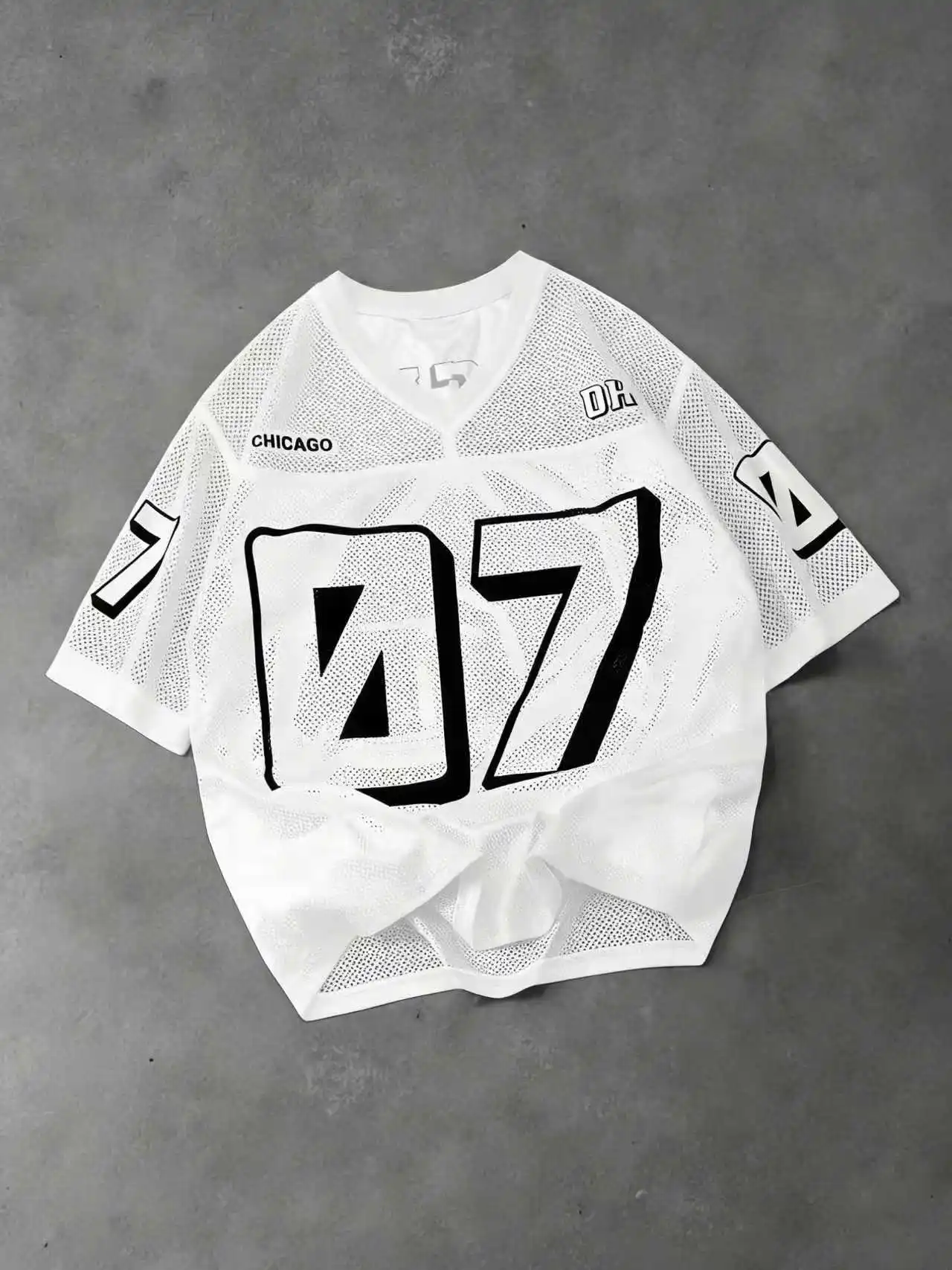 Men's Hip Hop 07 Printed Mesh Short Sleeve T-Shirt Black Jersey Number Jersey Baggy Jersey Sport Breathable Streetwear