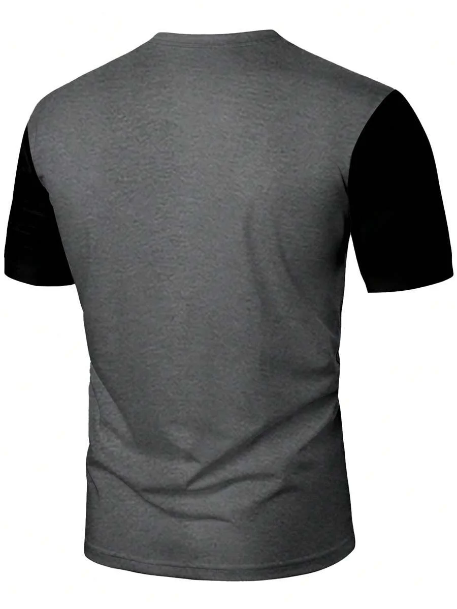 A men's personalized pattern printed short-sleeved T-shirt for comfortable and breathable summer wear