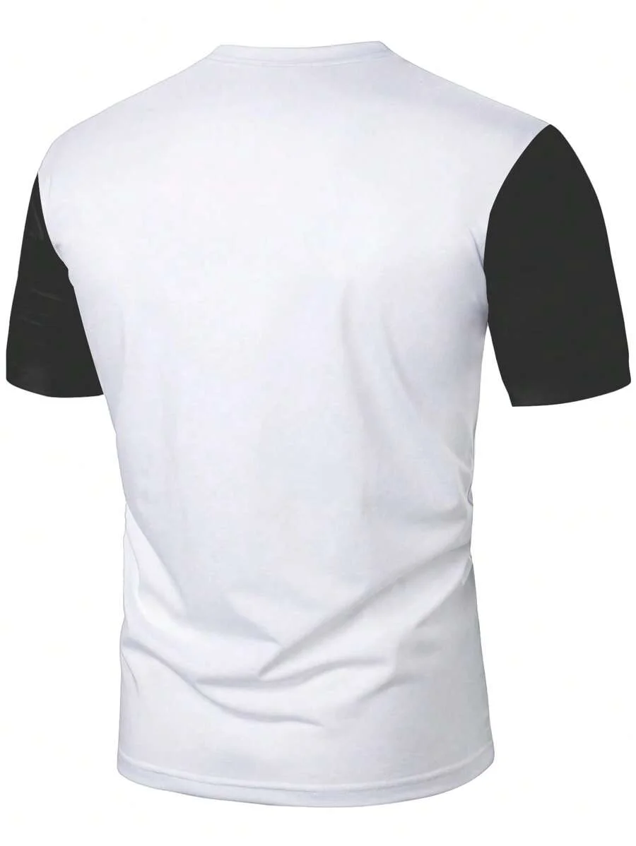 A men's personalized pattern printed short-sleeved T-shirt for comfortable and breathable summer wear