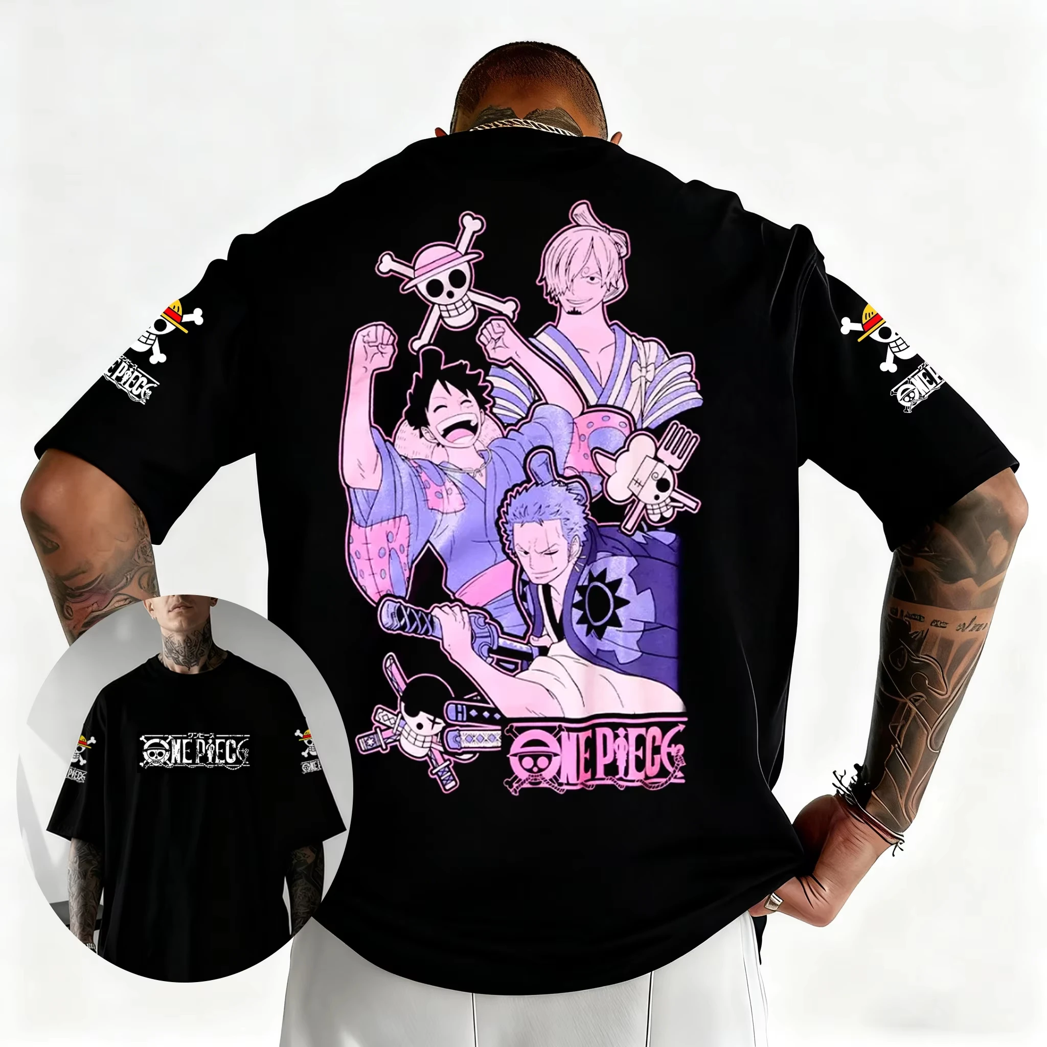 2026 New for One Piece Japanese Anime Printed Men's T-Shirt Roronoa Zoro Harajuku Short Sleeve Luffy T-shirt Clothing Y2k