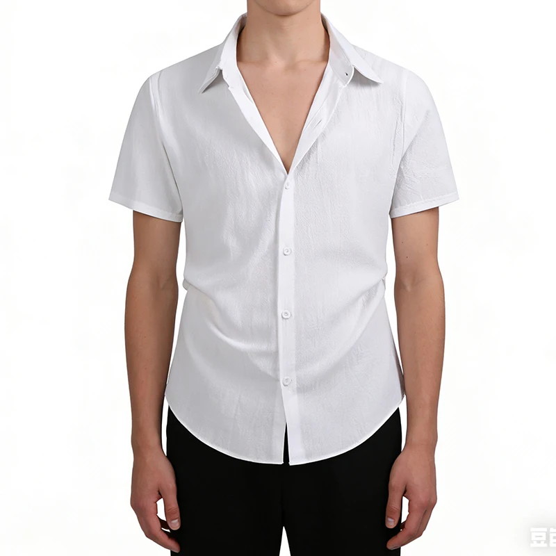 Men's Cotton Linen Shirt Summer Short Sleeve Male Tops 2026 Brand Clothing High Quality Shirts Casual Fashion Shirt For Men