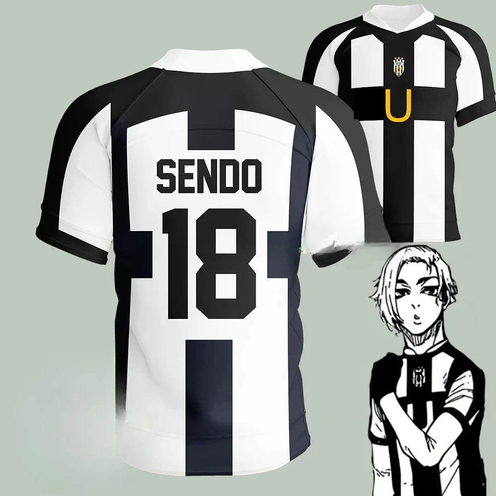 2025 Blue Lock Ubers Jersey Soccer V-neck T Shirts Cosplay Uniforms Barou Aiku Lorenzo T Shirt Unisex Uber Street Wear Tops