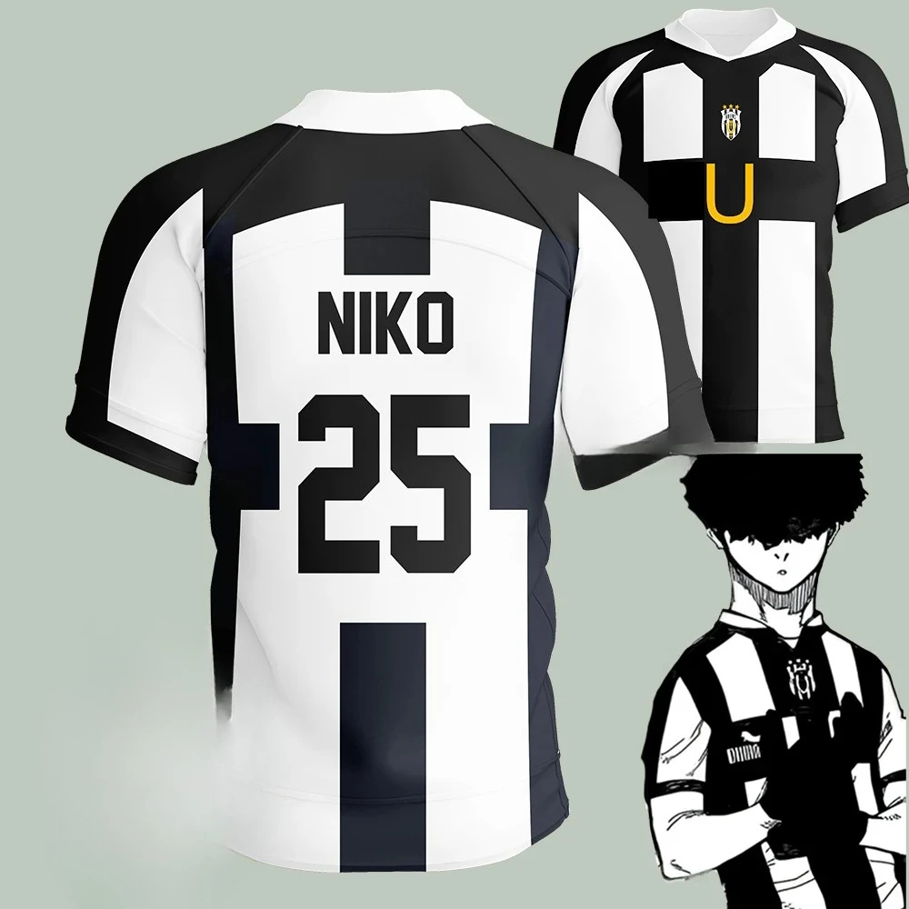 2025 Blue Lock Ubers Jersey Soccer V-neck T Shirts Cosplay Uniforms Barou Aiku Lorenzo T Shirt Unisex Uber Street Wear Tops