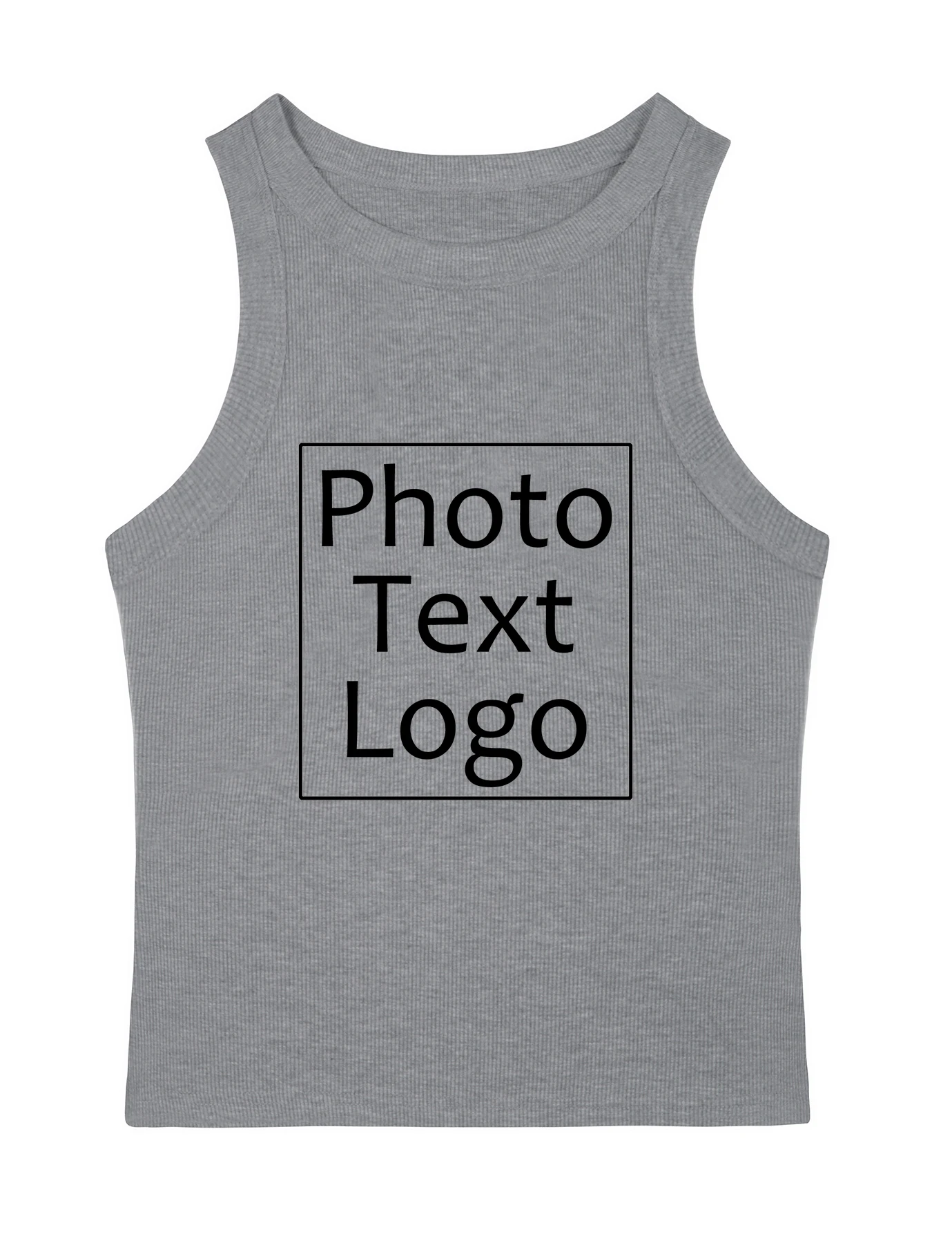 Personalized Custom Print Mens Sleeveless Thread Vest Sport Fitness Casual Tank Top Street Korean Fashion Clothes All-Match Tee