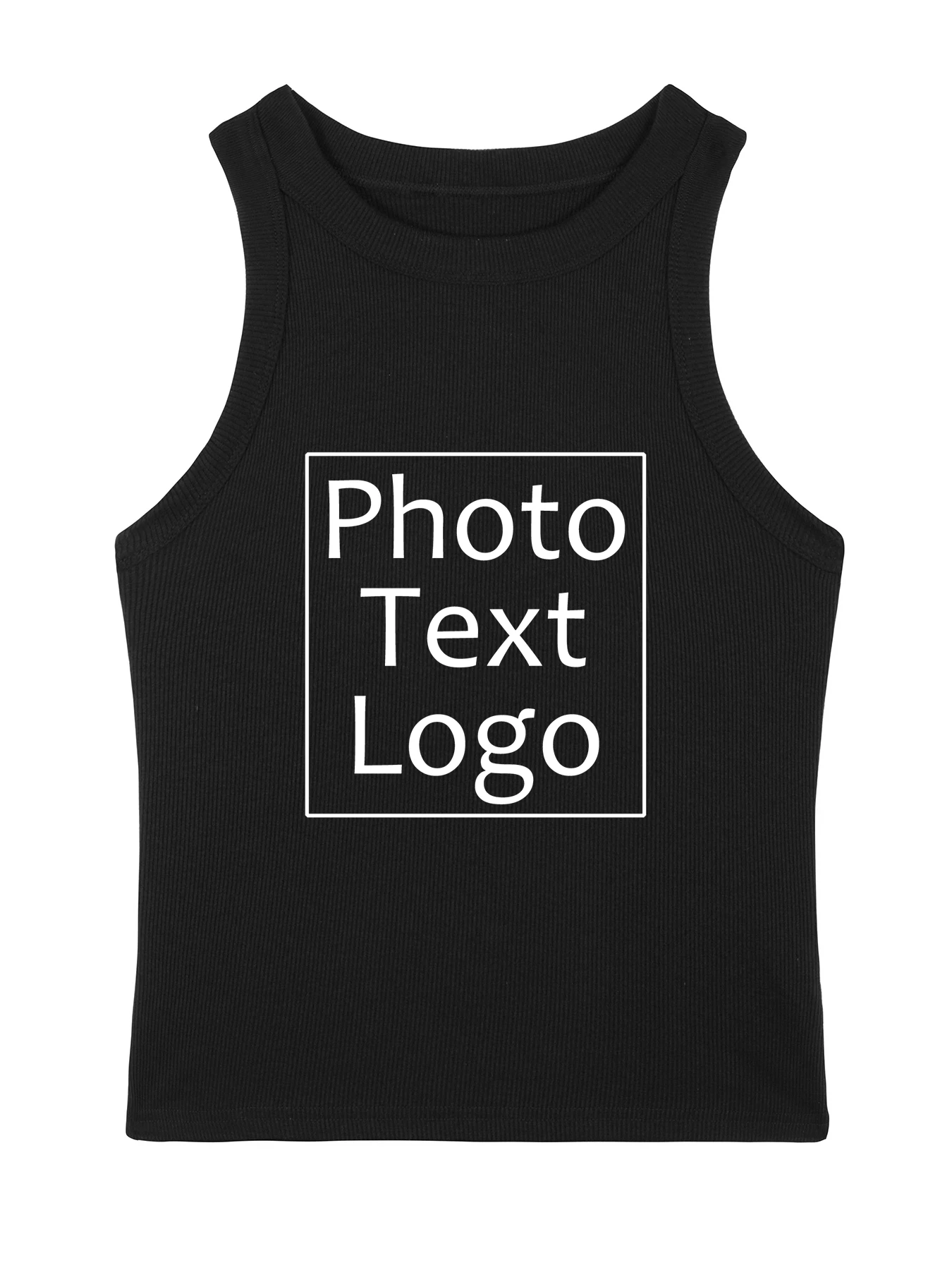 Personalized Custom Print Mens Sleeveless Thread Vest Sport Fitness Casual Tank Top Street Korean Fashion Clothes All-Match Tee