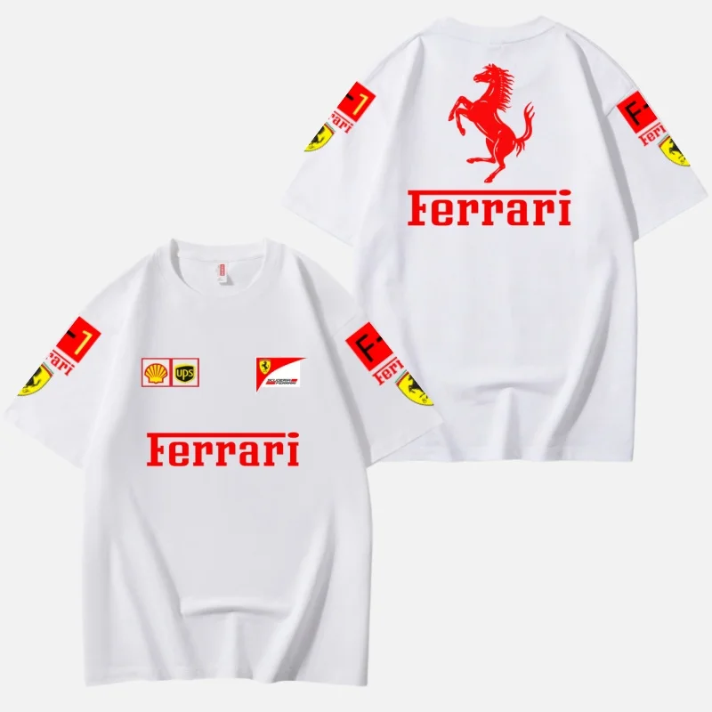 Scuderia Ferrari 2026 Charles Leclerc 2026 Cotton Hamilton Schumacher T-shirt, Racing Fan Short-Sleeve Shirt, Motorcycle Tees