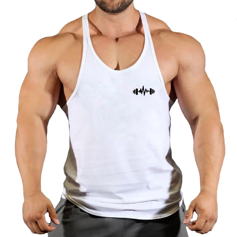 Brand Gym Stringer Tank Top Men Bodybuilding Clothing Cotton Sleeveless Shirt Man Fitness Vest Singlet Sportwear Workout Tanktop