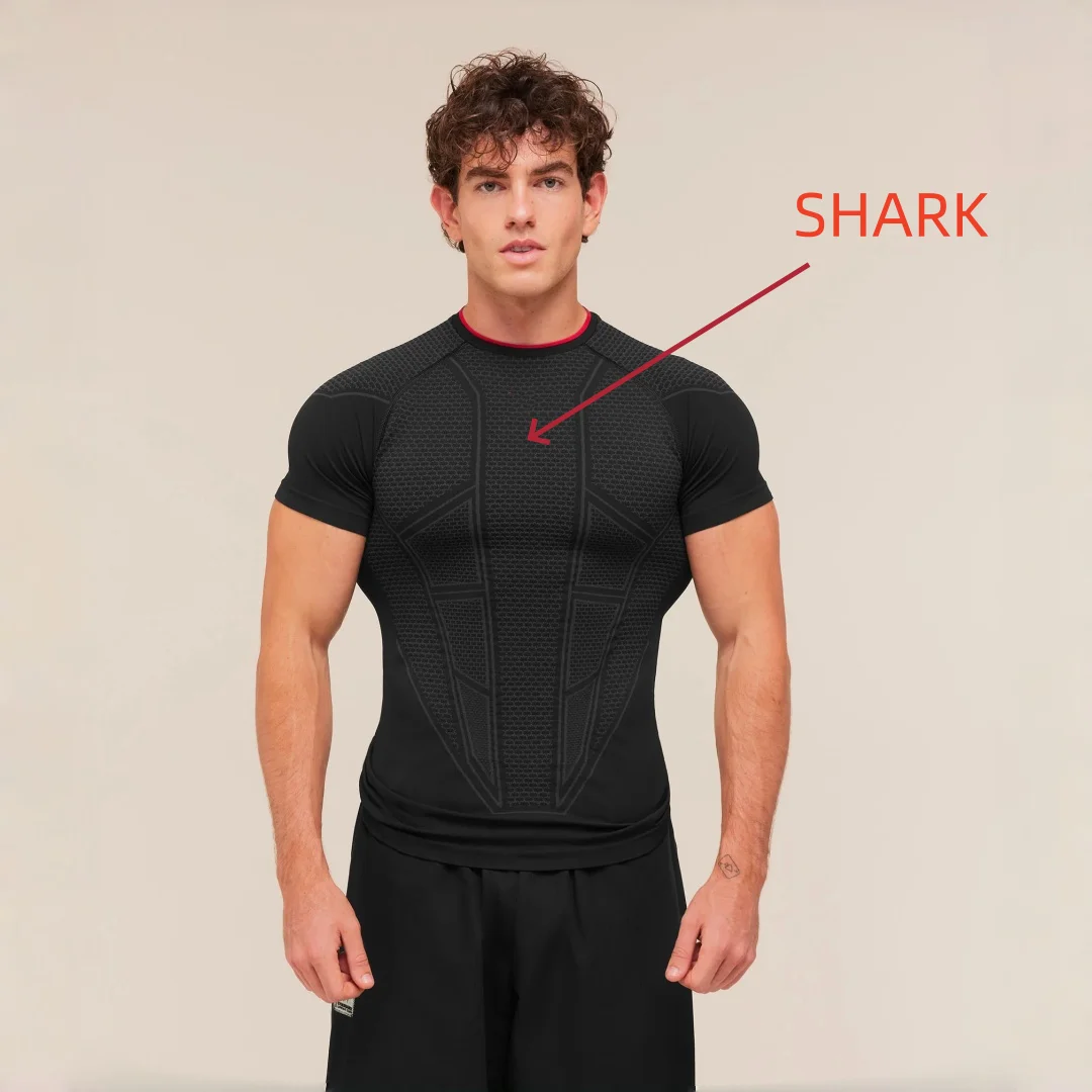 Men's fitness compression sports short sleeved, close fitting design, ONYXV1 fitness short sleeved, outdoor fitness gym.