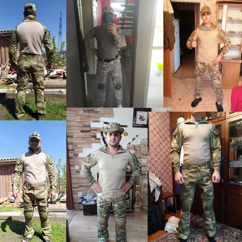 Green Tactical Suits Outdoor Uniform Men Clothing Training Suit Hunting Shirts Cargo Pants Paintball Mens Sets Wear Resistant