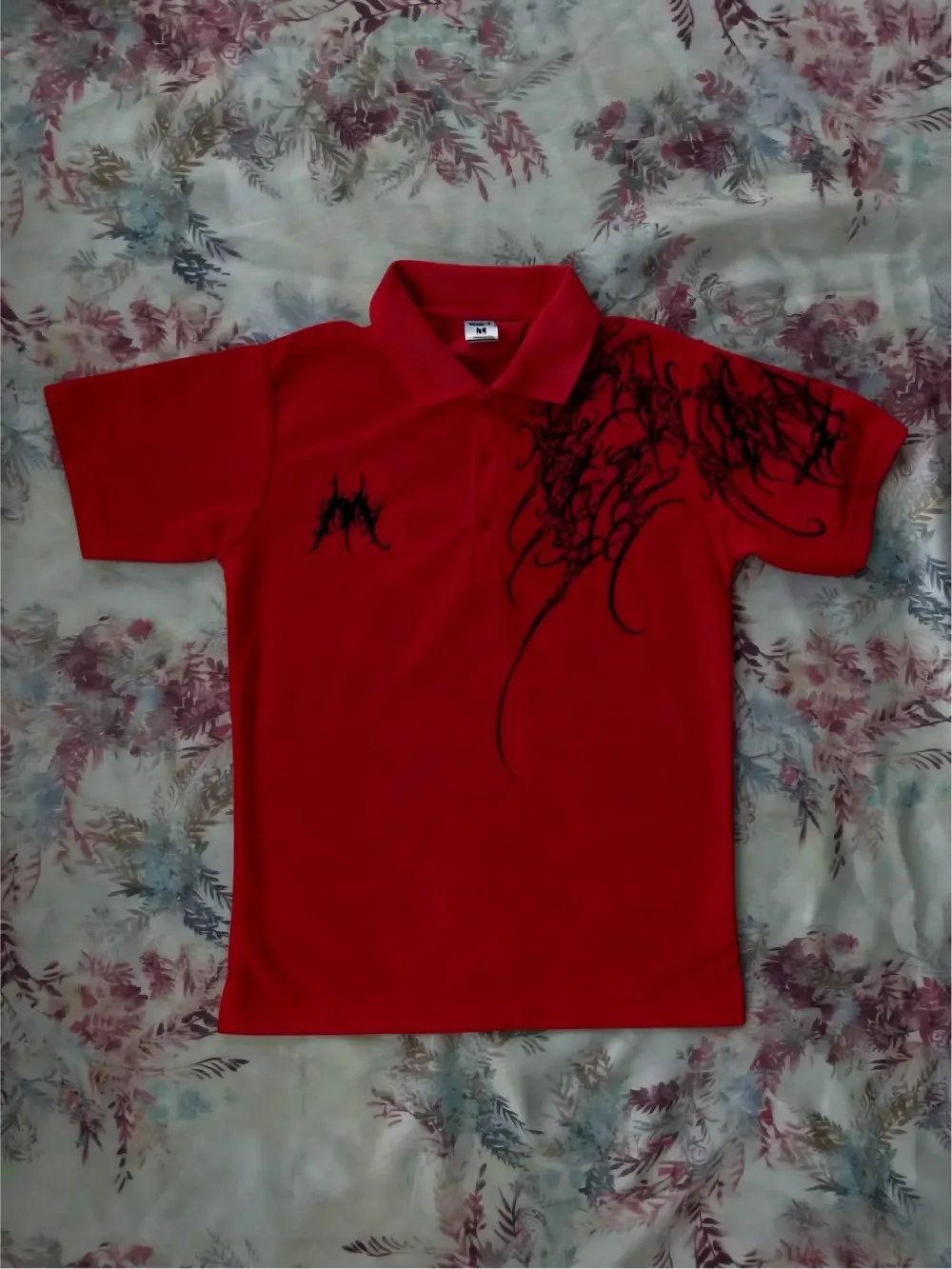 European and American Men's Summer Personalized Totem Lip Print Soft and Breathable Polo Short Sleeved T-Shirt Outdoor Casual To