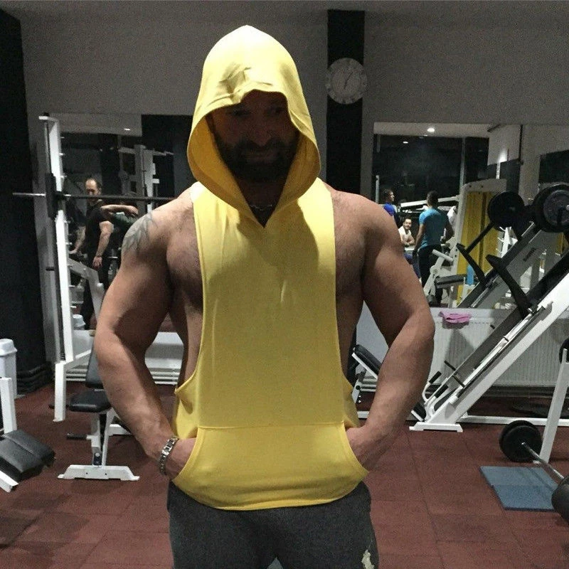 Men Bodybuilding Cotton Skulls Tank Top Gyms Fitness Hooded Vest Sleeveless Shirt Summer Casual Fashion Workout Brand Clothing