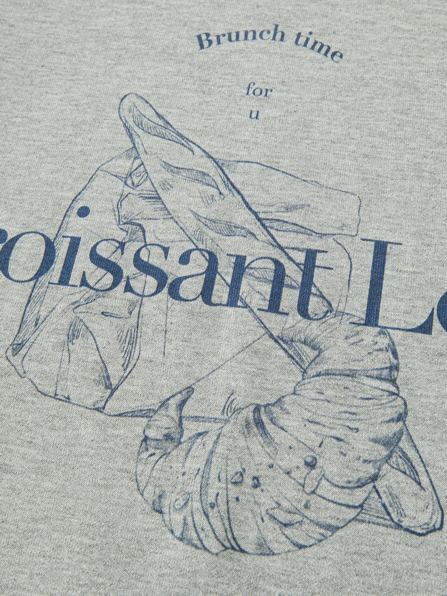 FSLE Grey Hoodless Round Neck Sweatshirt for Women 2025 Spring New Design All-match Casual Loose Top Chic Outfits 25FS11112