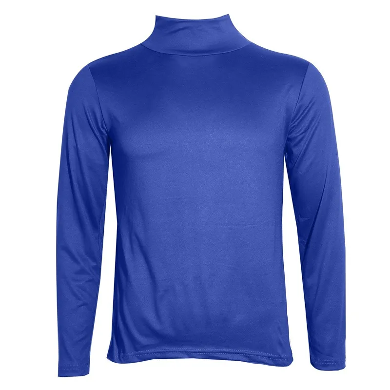 Autumn Winter Men's High Neck T-shirt Slim Fit Fashion High Elastic Long Sleeve Casual Breathable Apparel Pullover