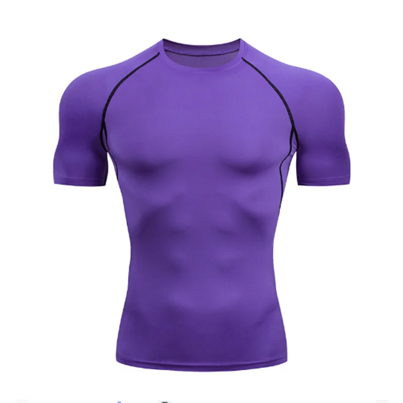 Men Running Compression T-shirt Short Sleeve Sport Tees Gym Fitness Sweatshirt Male Jogging Tracksuit Homme Athletic Shirt Tops
