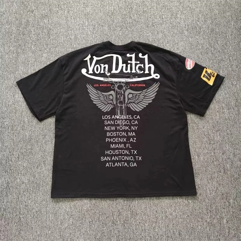 City Motorcycle Culture Trend Brand T-Shirt Cotton Graphic Tee Men Women Summer Streetwear