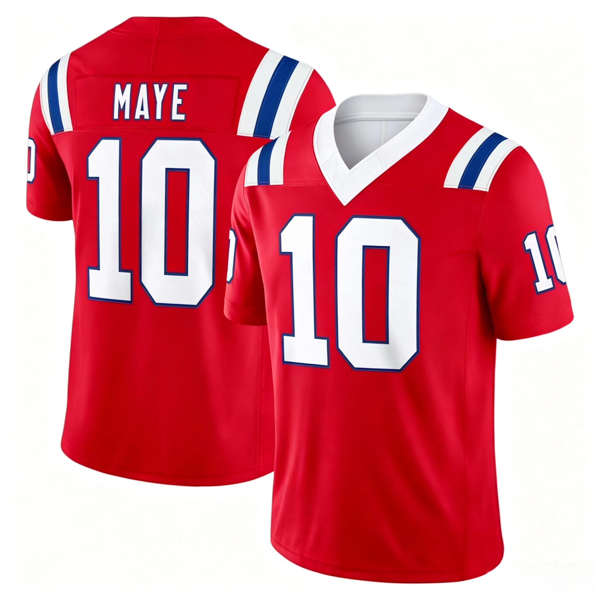 2026 Patriots Drake Maye 10# Football Jersey Shirt, 3D Print Rugby Jersey, Men Summer Training Breathable Quick Drying Jersey
