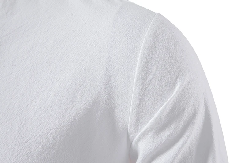King Billion Men's Shirts Casual Men Cotton Linen Long Sleeve T-shirt Spring Autumn Vintage Shirt US Size Drawstring Neck