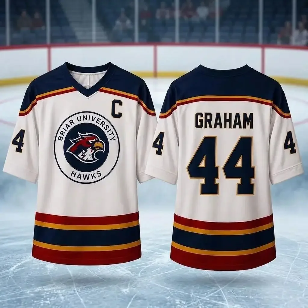 Off Campus Briar University Hawks Garrett Graham 44 Hockey Jersey Summer Y2K Men Women Sports Short Sleeve T-shirt