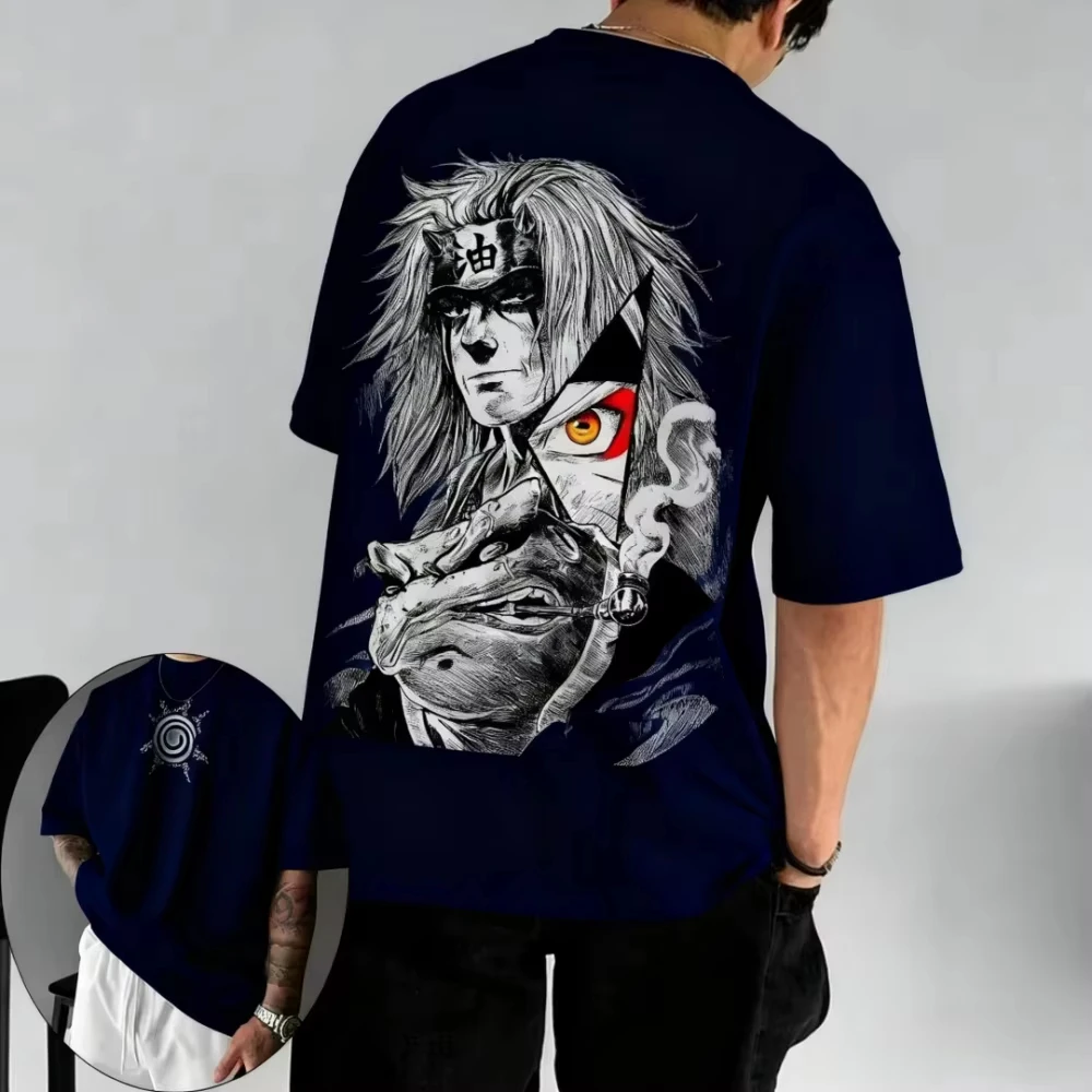 2026 New Men's T-shirt Jiraiya Summer Anime Men and Women Wear Short-sleeved Retro Harajuku Style Men Women Ins