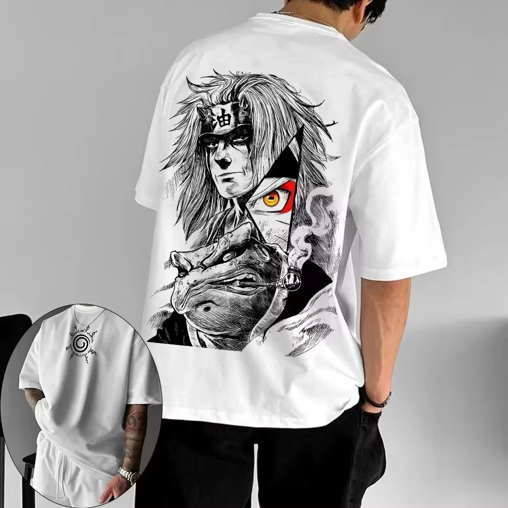 2026 New Men's T-shirt Jiraiya Summer Anime Men and Women Wear Short-sleeved Retro Harajuku Style Men Women Ins