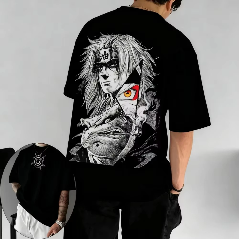 2026 New Men's T-shirt Jiraiya Summer Anime Men and Women Wear Short-sleeved Retro Harajuku Style Men Women Ins