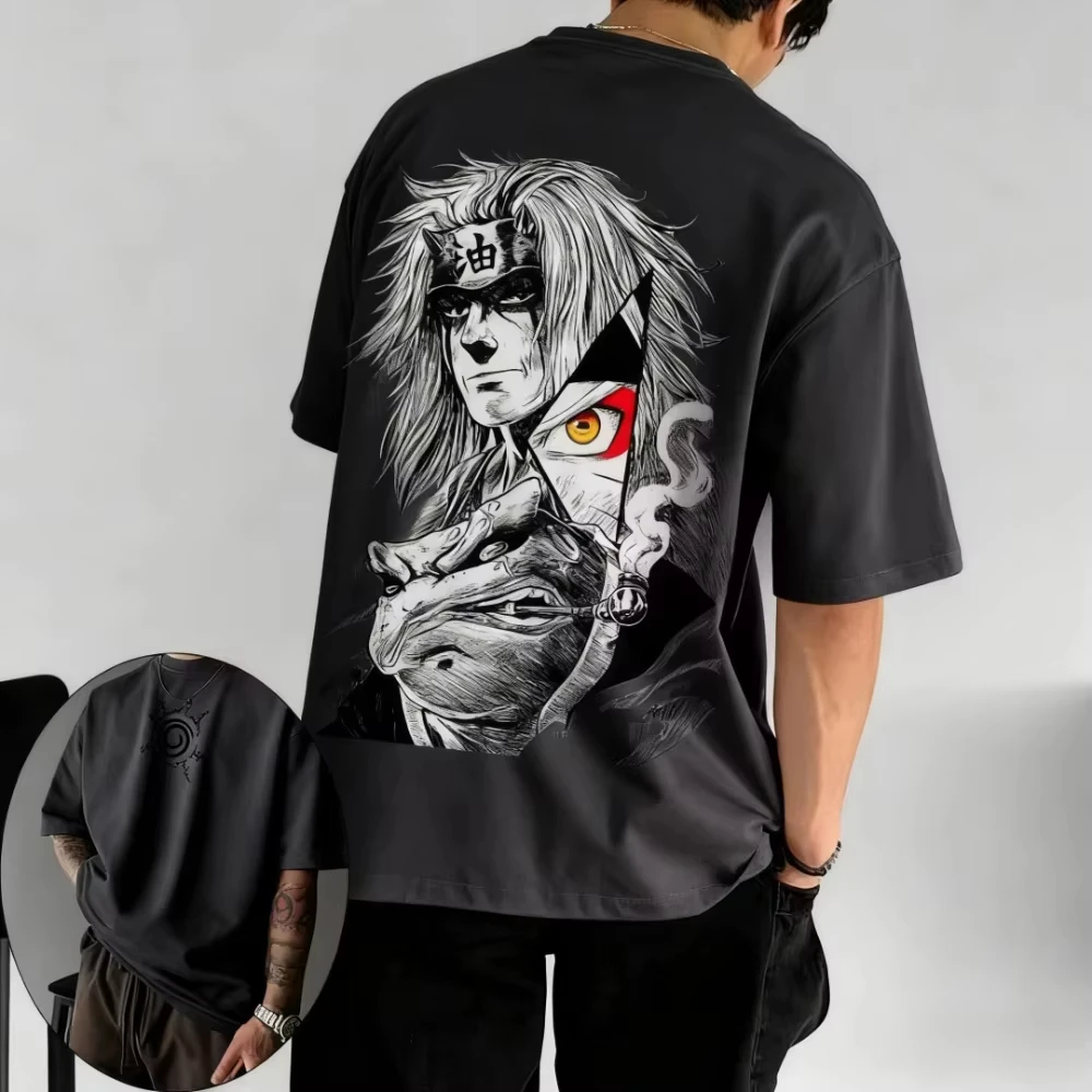 2026 New Men's T-shirt Jiraiya Summer Anime Men and Women Wear Short-sleeved Retro Harajuku Style Men Women Ins