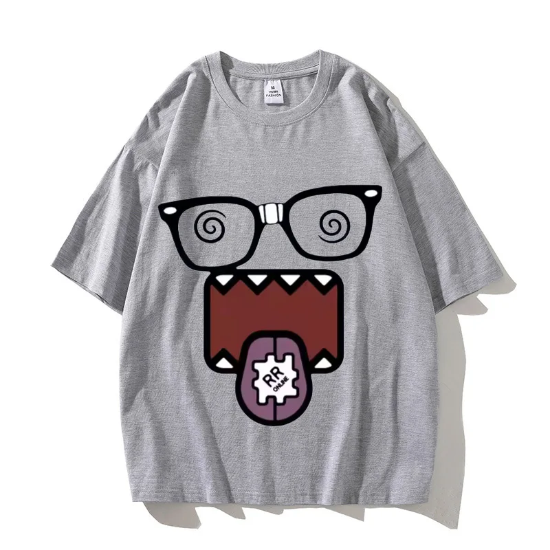 Domo Kun Funny Meme T Shirts Men's Women High Quality Cotton Casual Tee Shirts Short Sleeve Summer T-shirt Tops Streetwear
