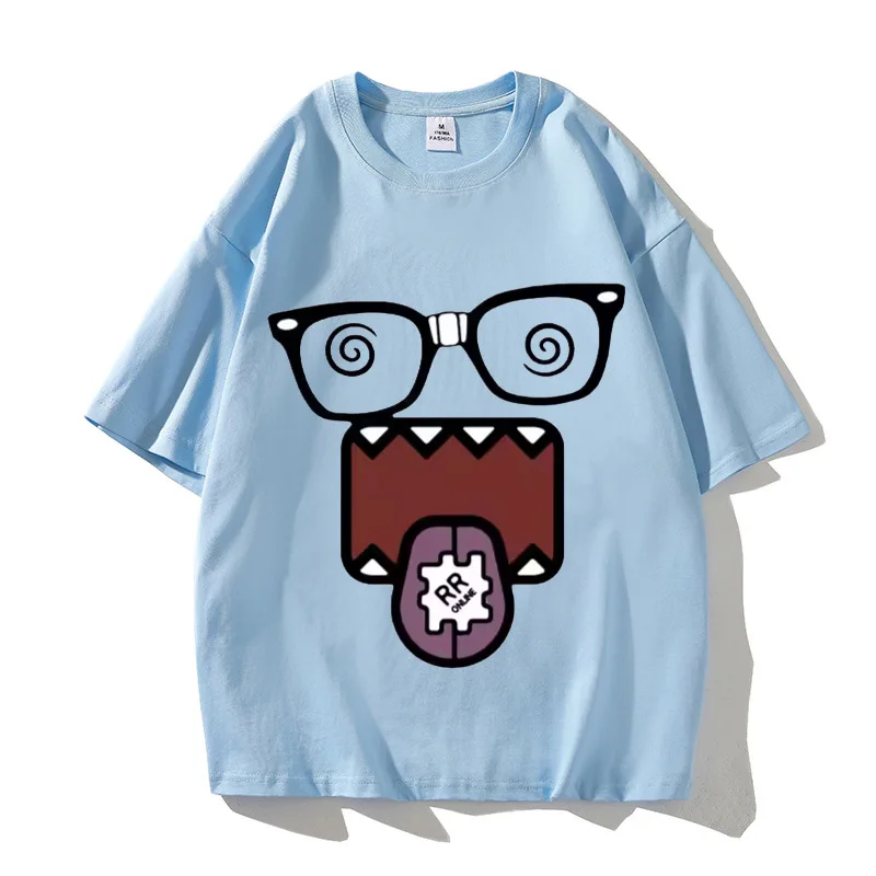 Domo Kun Funny Meme T Shirts Men's Women High Quality Cotton Casual Tee Shirts Short Sleeve Summer T-shirt Tops Streetwear