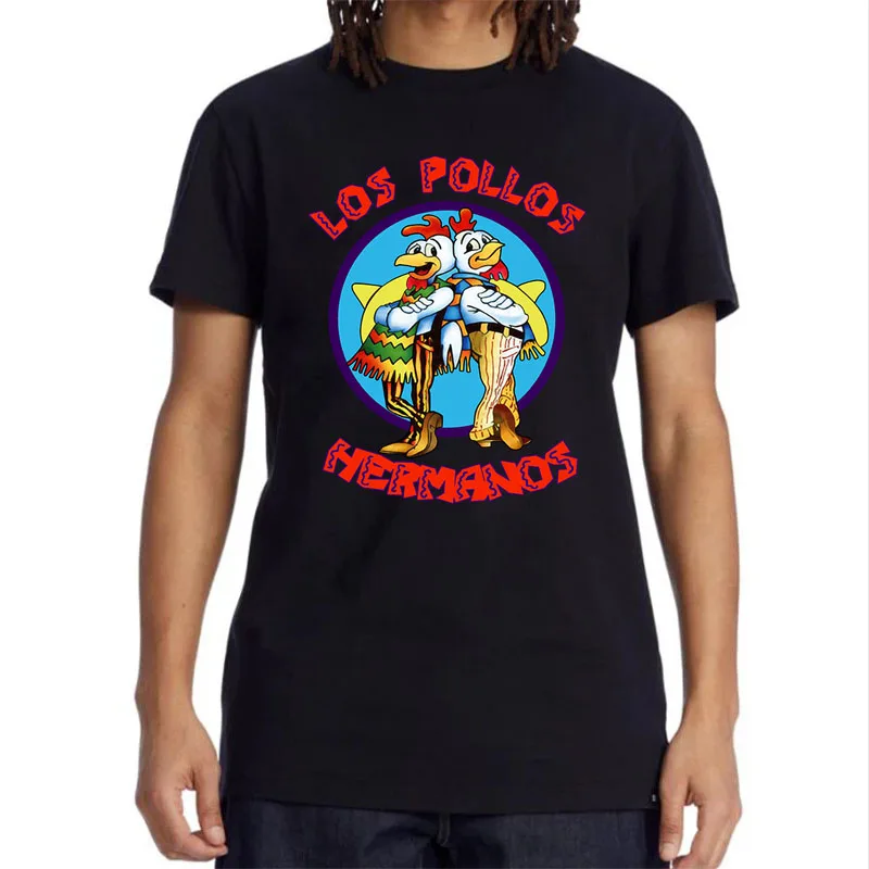 Summer Men Short Sleeved High Quality Cotton Blend Breaking Bad LOS POLLOS Chicken Brothers Printed Casual For Men T-shirt Male