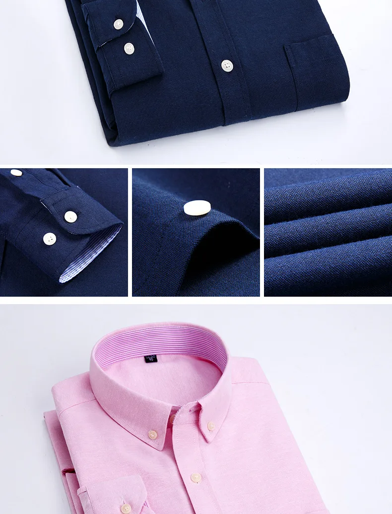 Men's Long Sleeve Shirt Spring Summer Autumn Winter Oxford Woven Slim Free Ironing Comfortable Soft Casual Fashion Simple Work