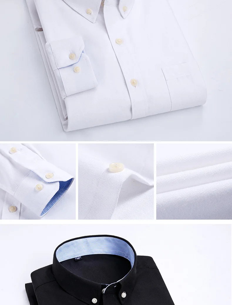 Men's Long Sleeve Shirt Spring Summer Autumn Winter Oxford Woven Slim Free Ironing Comfortable Soft Casual Fashion Simple Work