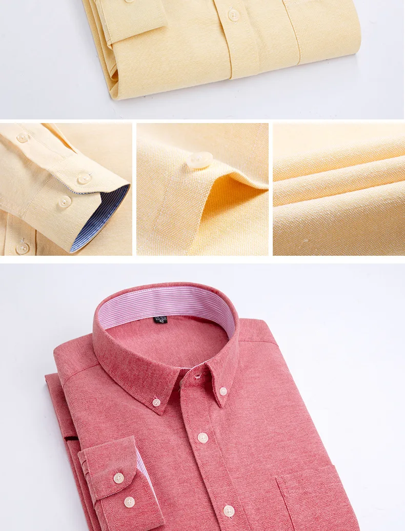 Men's Long Sleeve Shirt Spring Summer Autumn Winter Oxford Woven Slim Free Ironing Comfortable Soft Casual Fashion Simple Work