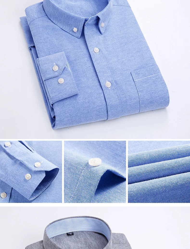 Men's Long Sleeve Shirt Spring Summer Autumn Winter Oxford Woven Slim Free Ironing Comfortable Soft Casual Fashion Simple Work