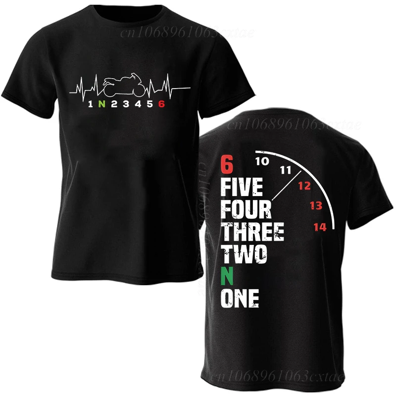 Summer Fashion Men's T Shirt Clothing 1N23456 Motorcycle Gear Biker Heartbeat Graphic T Shirt Casual Oversized Men Tee Tshirts