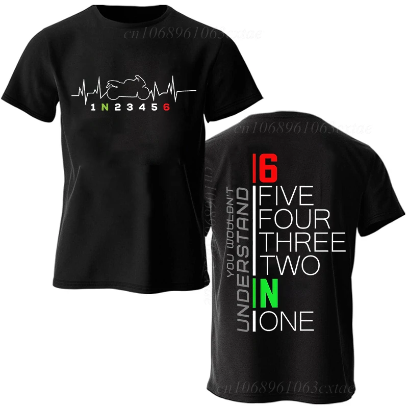 Summer Fashion Men's T Shirt Clothing 1N23456 Motorcycle Gear Biker Heartbeat Graphic T Shirt Casual Oversized Men Tee Tshirts