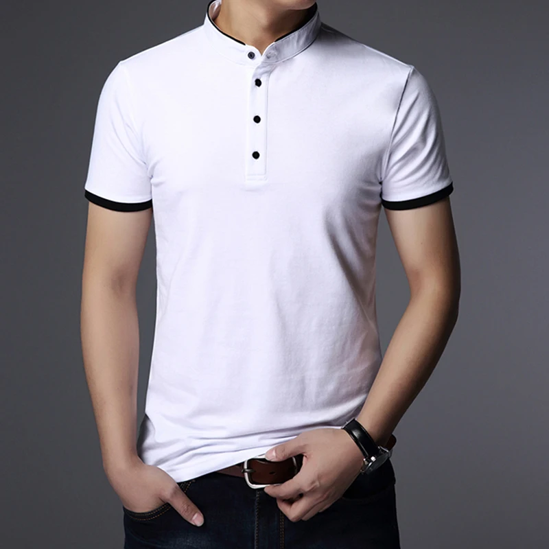 Men's Business Casual Polo Short Sleeve T-shirt Summer Comfortable and Breathable Solid Top