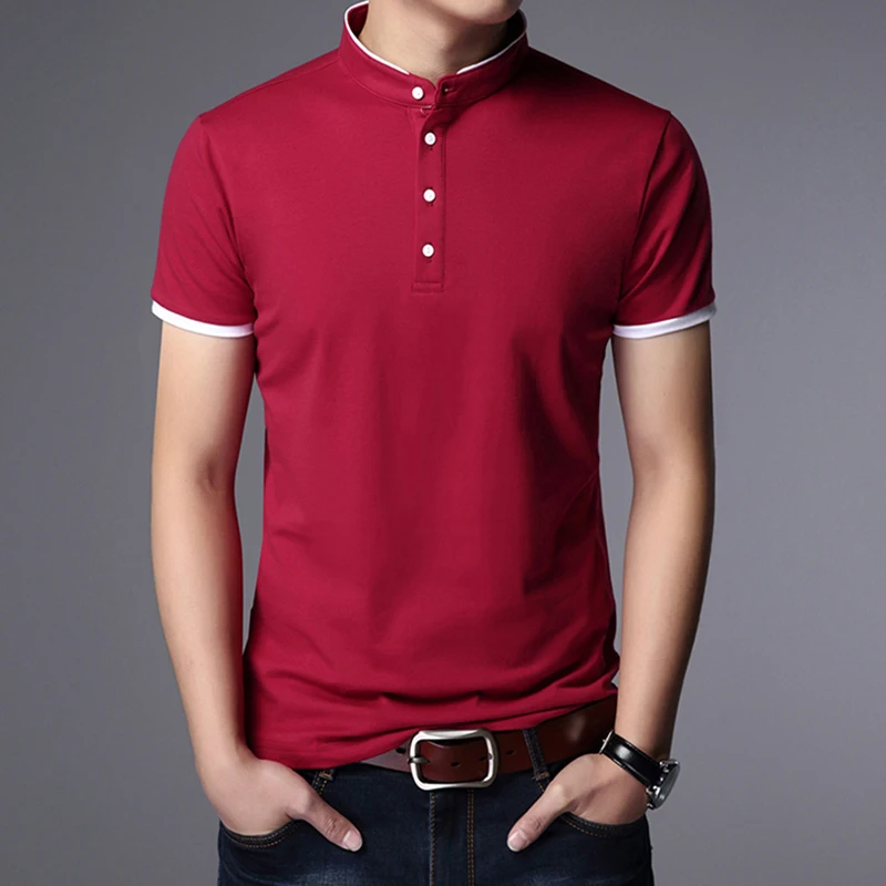 Men's Business Casual Polo Short Sleeve T-shirt Summer Comfortable and Breathable Solid Top