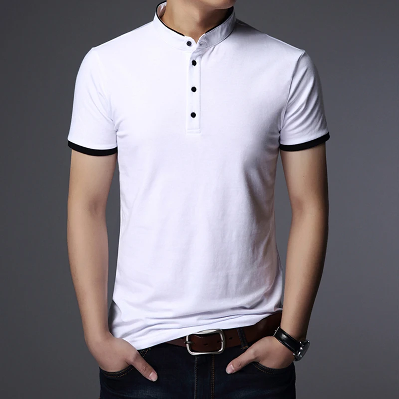Men's Business Casual Polo Short Sleeve T-shirt Summer Comfortable and Breathable Solid Top