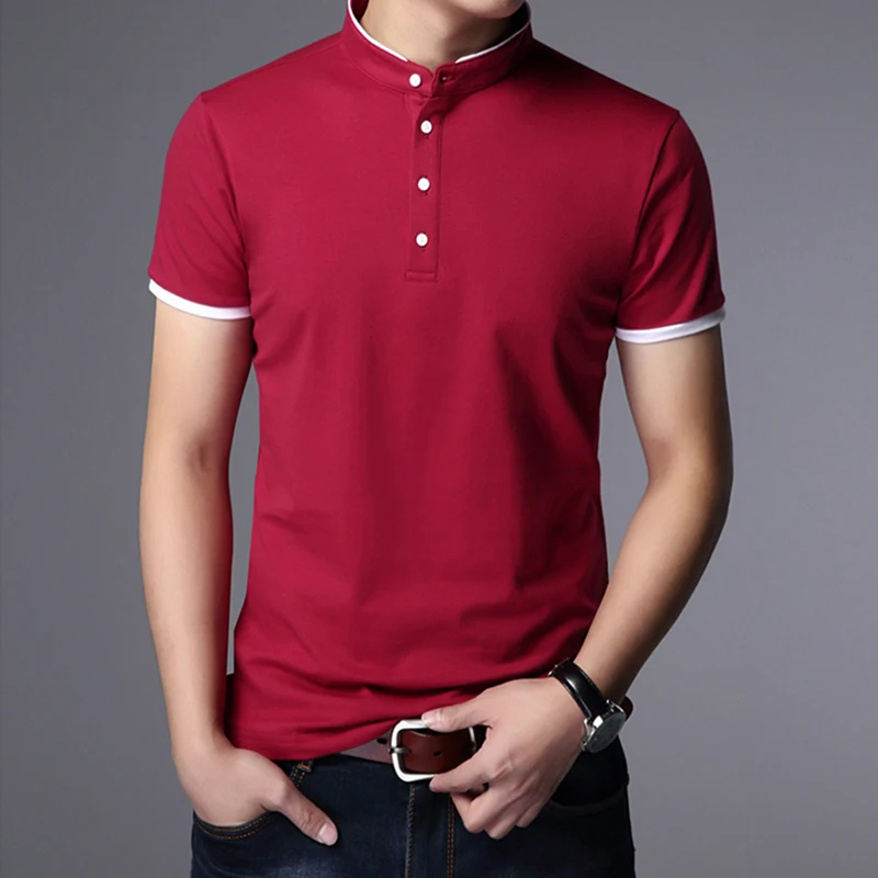 Men's Business Casual Polo Short Sleeve T-shirt Summer Comfortable and Breathable Solid Top