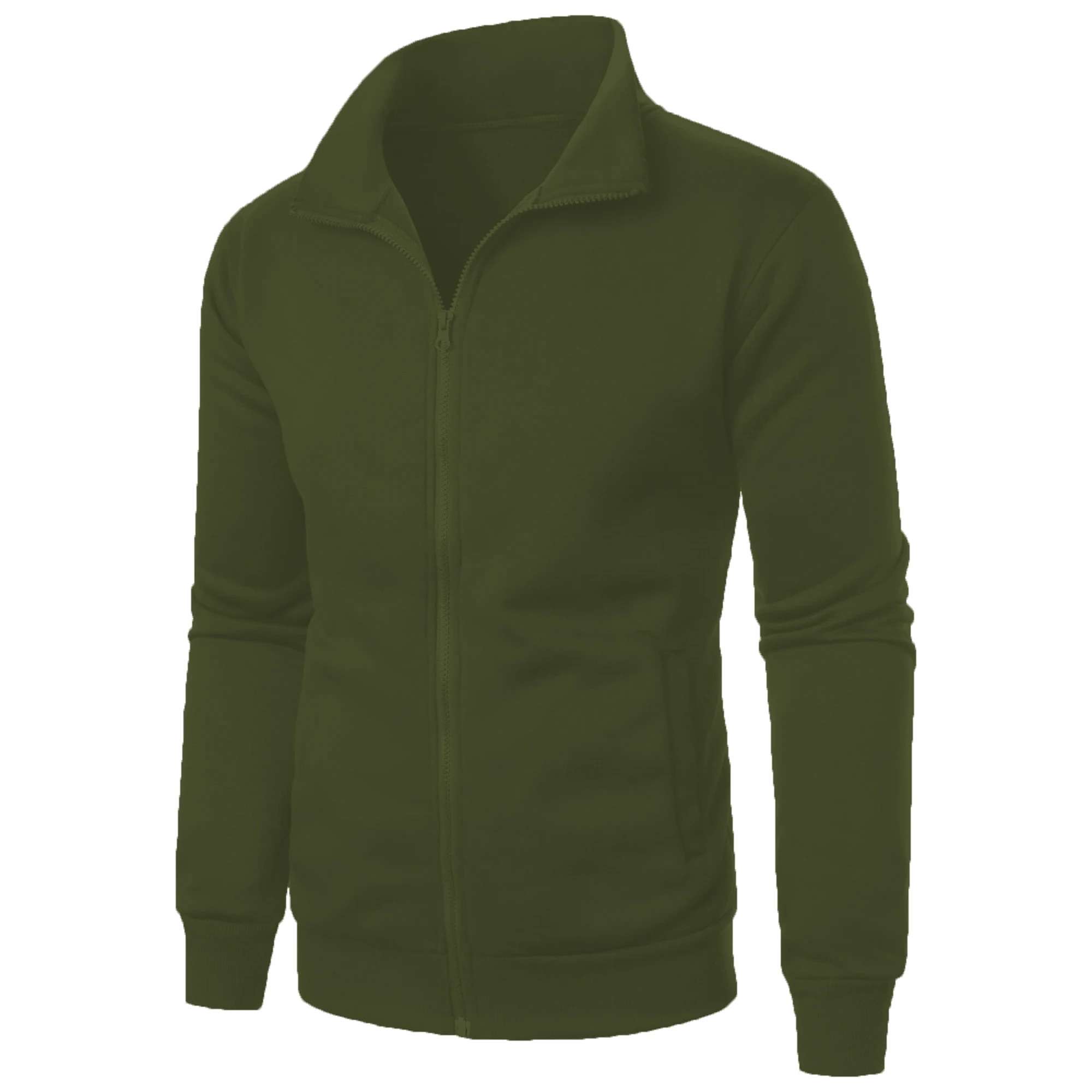 Men's casual sports zipper stand up collar jacket, men's solid color top