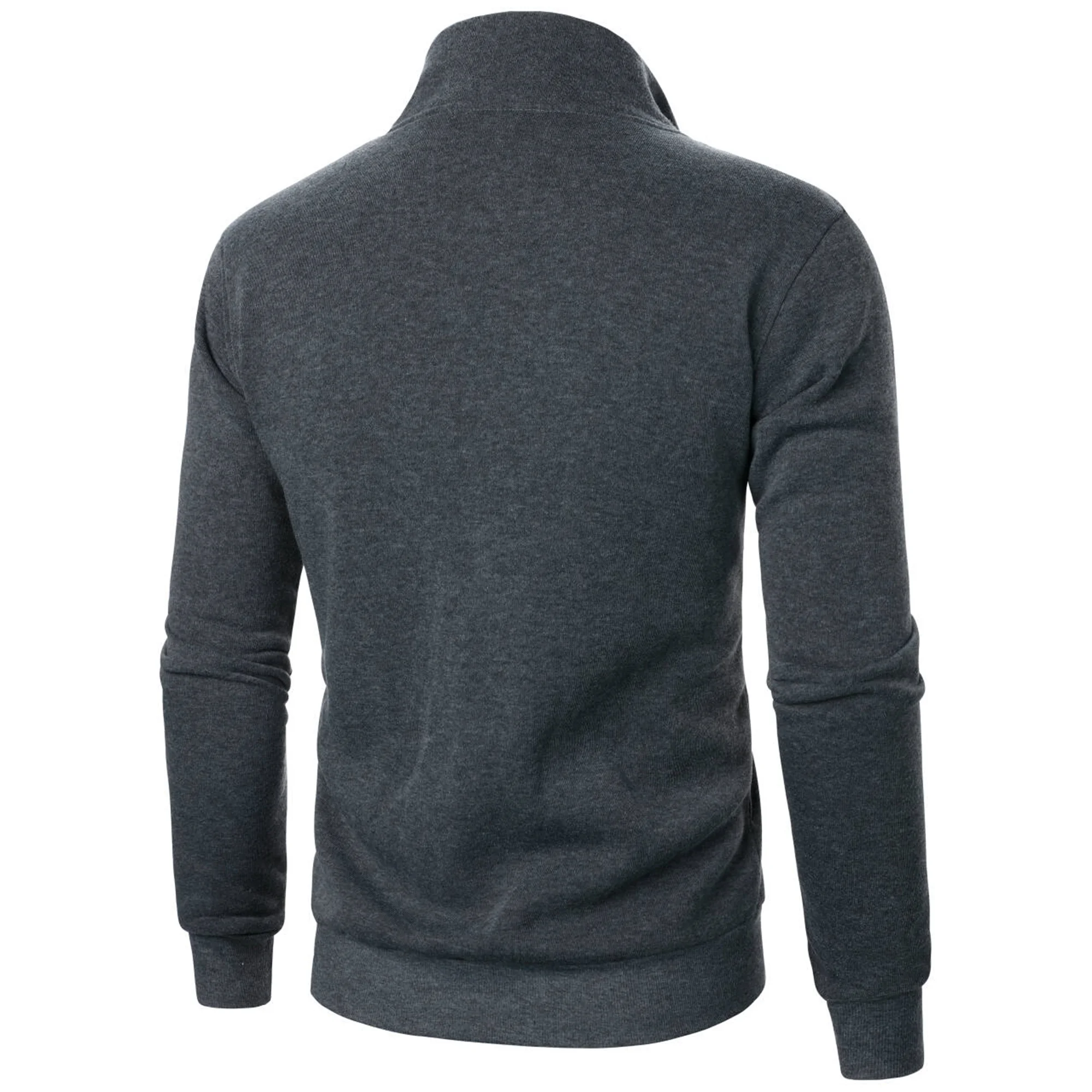 Men's casual sports zipper stand up collar jacket, men's solid color top