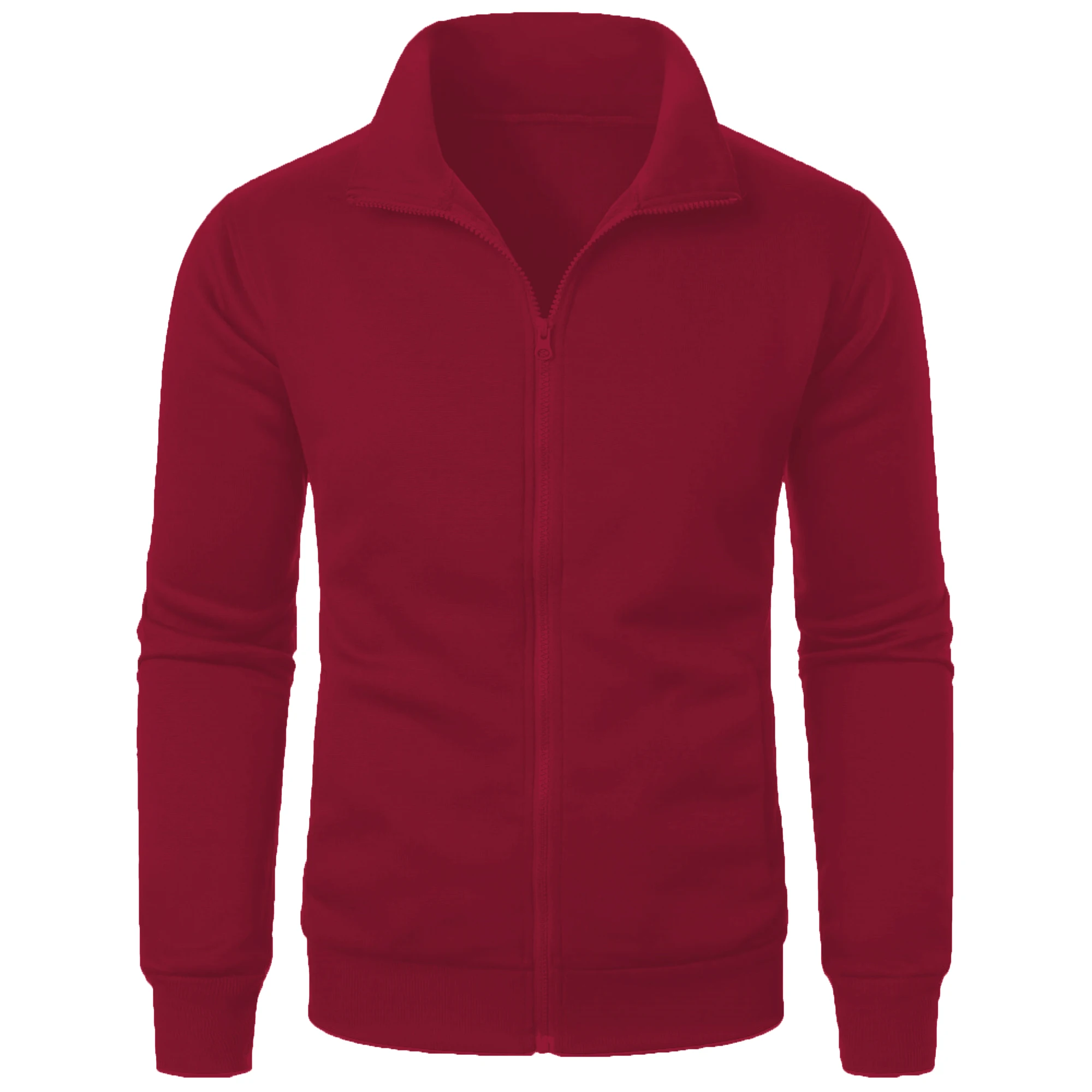 Men's casual sports zipper stand up collar jacket, men's solid color top